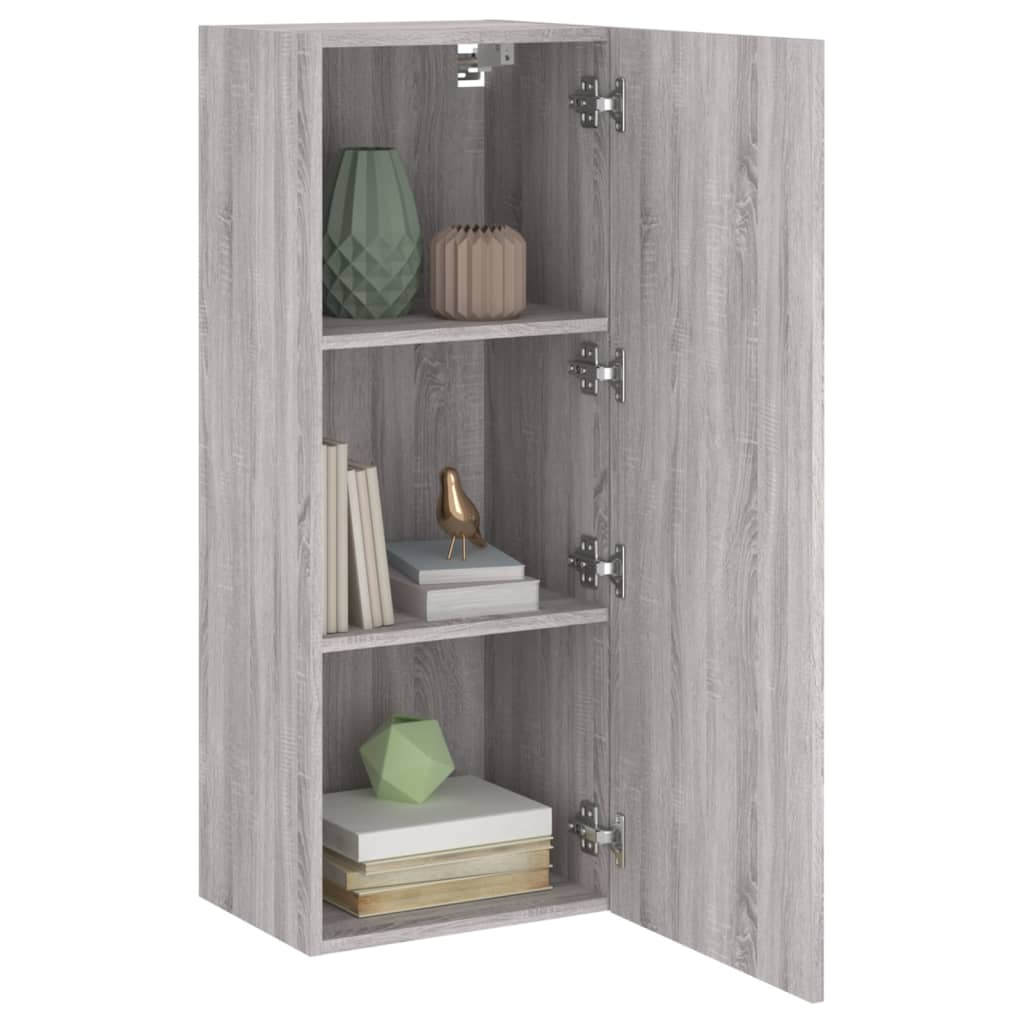 Mobile TV Parete Grigio Sonoma 40,5x30x102 cm Legno Multistrato 836936