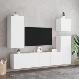 Mobili TV a Parete 2pz Bianchi 80x30x41 cm 836953