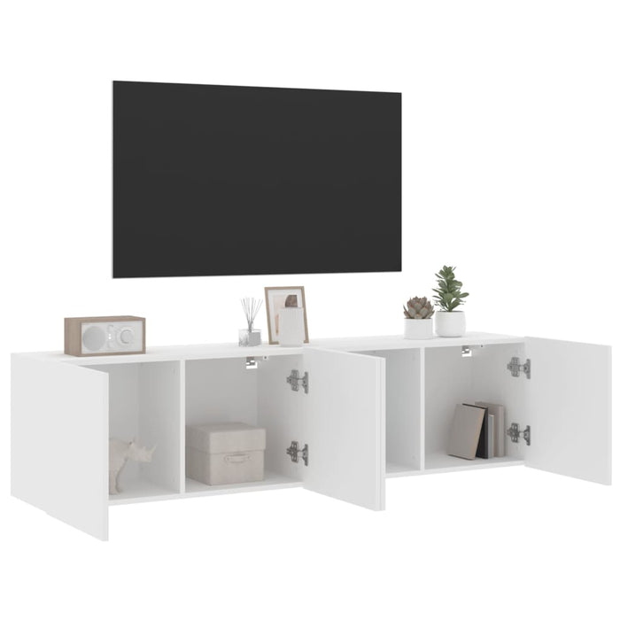 Mobili TV a Parete 2pz Bianchi 80x30x41 cm 836953