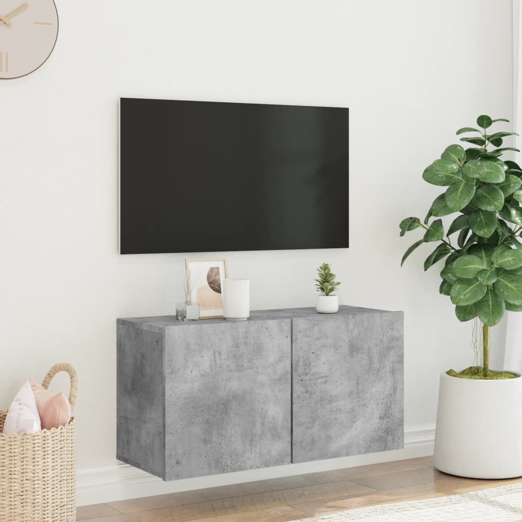 Mobile TV a Parete Grigio Cemento 80x30x41 cm 836958