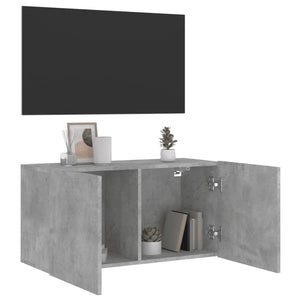 Mobile TV a Parete Grigio Cemento 80x30x41 cm 836958