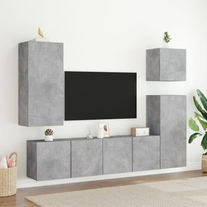 Mobili TV a Parete 2pz Grigio Cemento 80x30x41 cm 836959