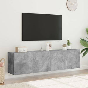 Mobili TV a Parete 2pz Grigio Cemento 80x30x41 cm 836959