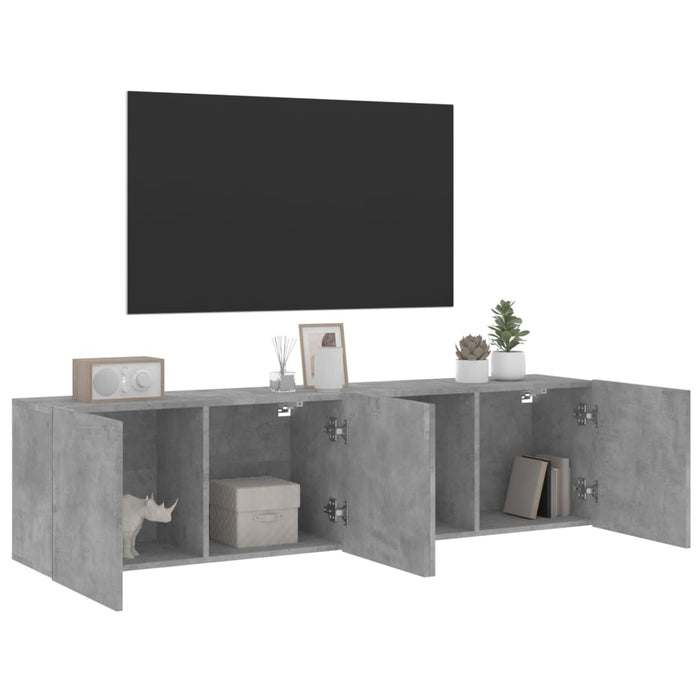 Mobili TV a Parete 2pz Grigio Cemento 80x30x41 cm 836959