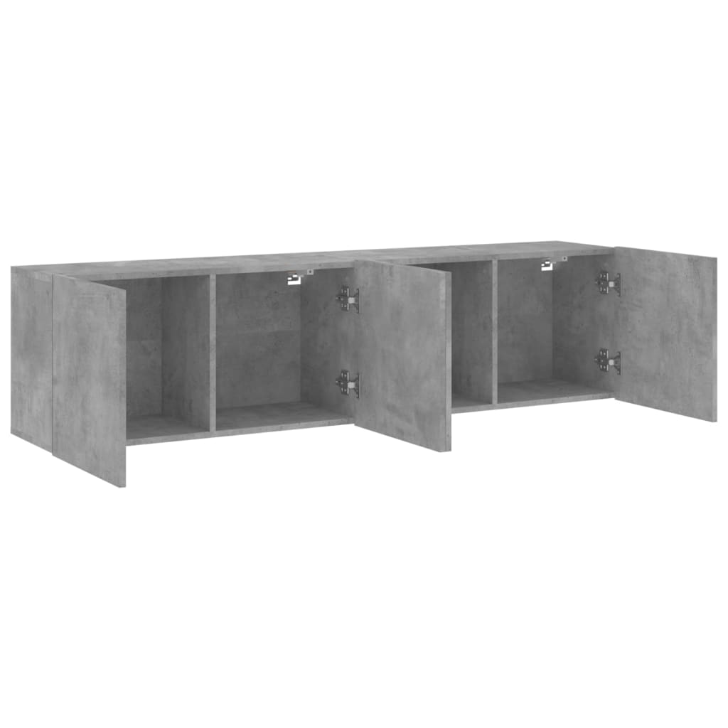 Mobili TV a Parete 2pz Grigio Cemento 80x30x41 cm 836959