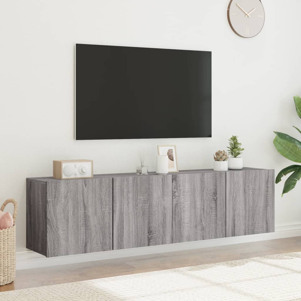 Mobili TV a Parete 2pz Grigio Sonoma 80x30x41 cm 836963