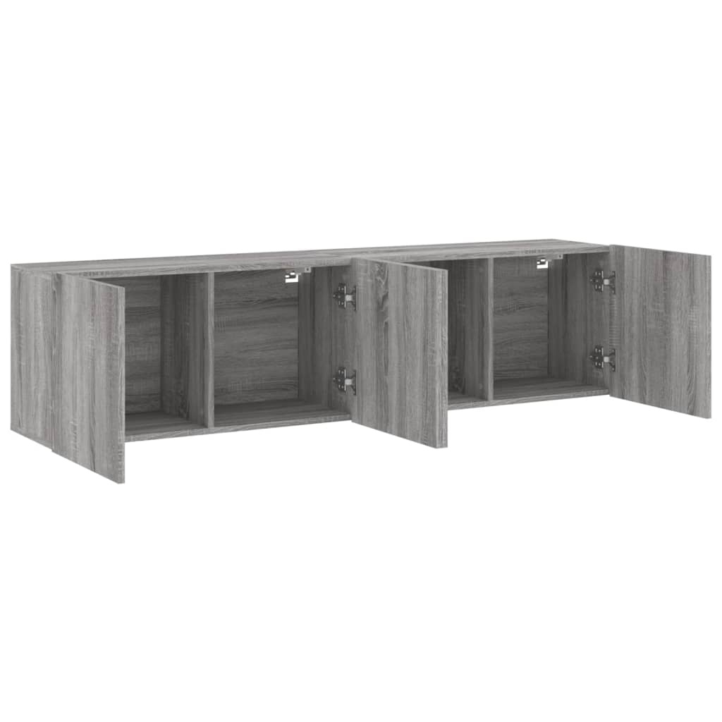 Mobili TV a Parete 2pz Grigio Sonoma 80x30x41 cm 836963