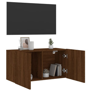 Mobile TV a Parete Rovere Marrone 80x30x41 cm 836964