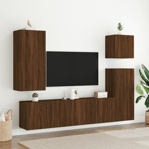 Mobili TV a Parete 2pz Rovere Marrone 80x30x41 cmcod mxl 134072