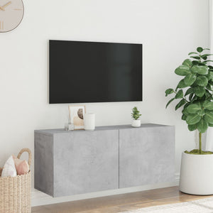 Mobile TV a Parete Grigio Cemento 100x30x41 cm 836969