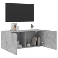 Mobile TV a Parete Grigio Cemento 100x30x41 cm 836969