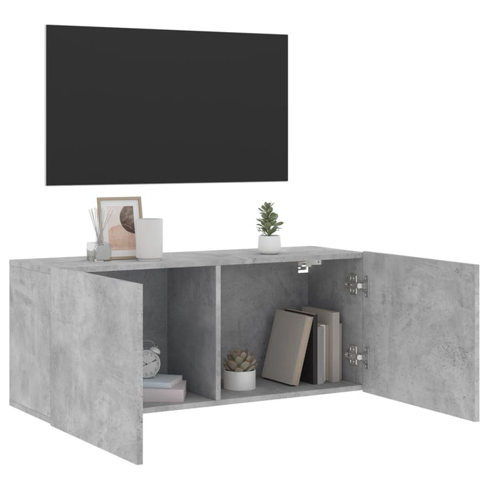 Mobile TV a Parete Grigio Cemento 100x30x41 cm 836969