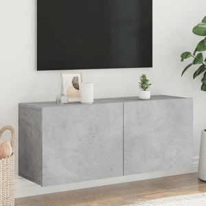 Mobile TV a Parete Grigio Cemento 100x30x41 cm 836969