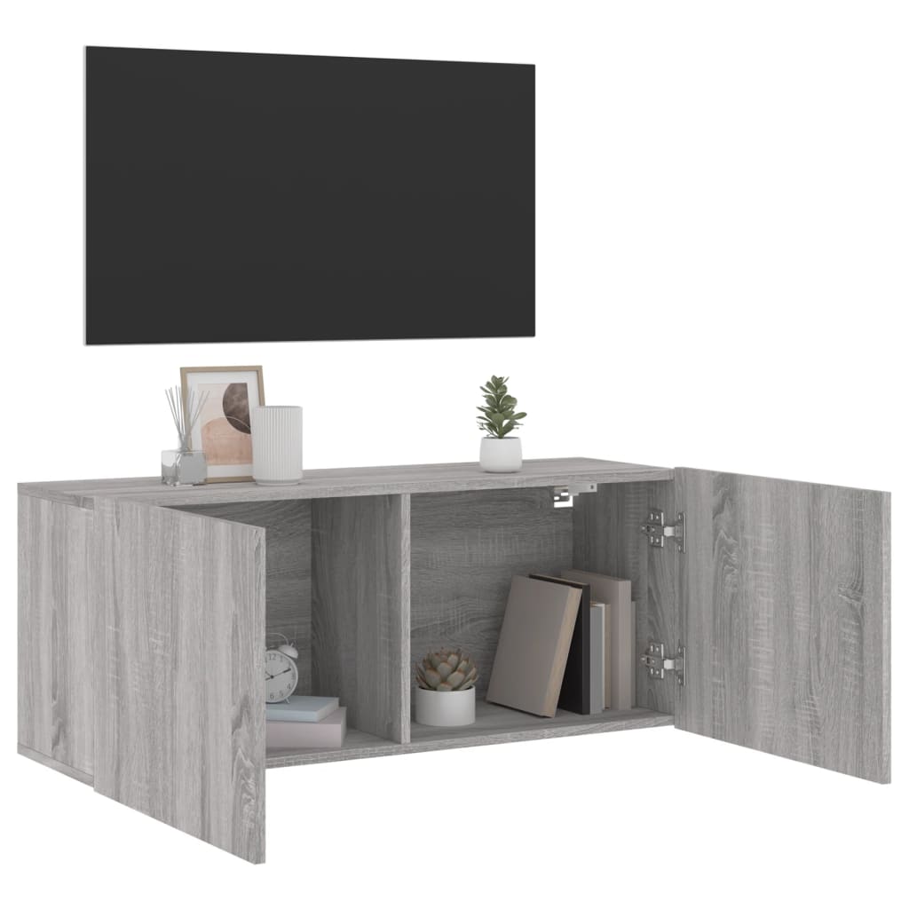 Mobile TV a Parete Grigio Sonoma 100x30x41 cm 836971