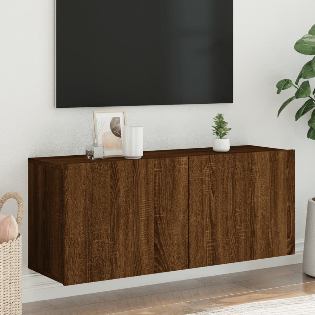 Mobile TV a Parete Rovere Marrone 100x30x41 cm 836972