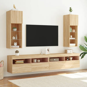 Mobile TV con Luci LED Rovere Sonoma 30,5x30x90 cm 837005