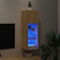 Mobile TV con Luci LED Rovere Sonoma 30,5x30x90 cm 837005