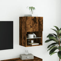 Mobile TV con Luci LED Rovere Fumo 40,5x30x60 cm 837037