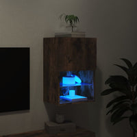 Mobile TV con Luci LED Rovere Fumo 40,5x30x60 cm 837037