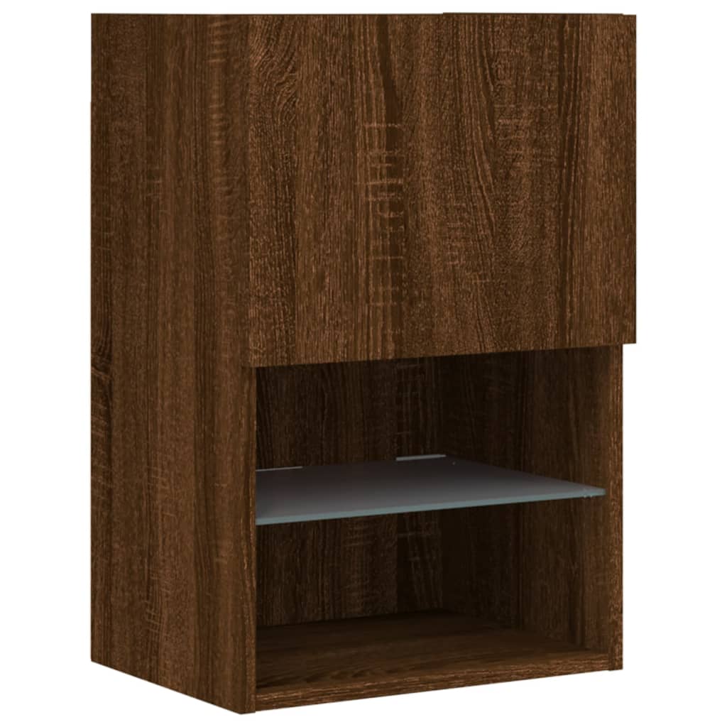 Mobili Porta TV con Luci LED 2 pz Rovere Marrone 40,5x30x60 cm 837042