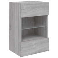 Mobili TV a Parete con Luci LED 2pz Grigio Sonoma 40x30x60,5 cm 837089