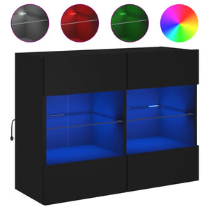 Mobile TV a Parete con Luci LED Nero 78,5x30x60,5 cmcod mxl 134120