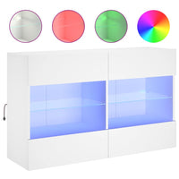 Mobile TV a Parete con Luci LED Bianco 98,5x30x60,5 cmcod mxl 86141