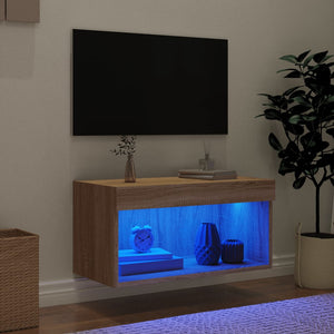 Mobile Porta TV con Luci LED Rovere Sonoma 60x30x30 cmcod mxl 86147