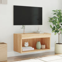 Mobile Porta TV con Luci LED Rovere Sonoma 60x30x30 cm 837131