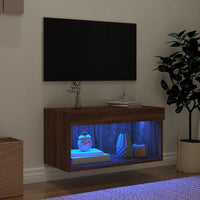 Mobile Porta TV con Luci LED Rovere Marrone 60x30x30 cmcod mxl 110117