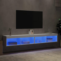 Mobili Porta TV con Luci LED 2 pz Bianchi 100x30x30 cm 837156