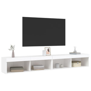 Mobili Porta TV con Luci LED 2 pz Bianchi 100x30x30 cm 837156