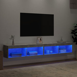 Mobili TV con Luci LED 2pz Grigio Cemento 100x30x30 cm 837162