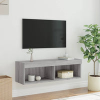 Mobile Porta TV con Luci LED Grigio Sonoma 100x30x30 cm 837165