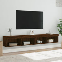 Mobili Porta TV con Luci LED 2 pz Rovere Marrone 100x30x30 cm 837168