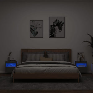 Mobili TV a Parete con Luci LED 2pz Neri 40x30x40 cmcod mxl 110120