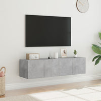 Mobili TV a Parete con Luci LED 2pz Grigio Cemento 60x35x31 cm 837274