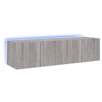 Mobili TV a Parete con Luci LED 2pz Grigio Sonoma 60x35x31 cmcod mxl 134186