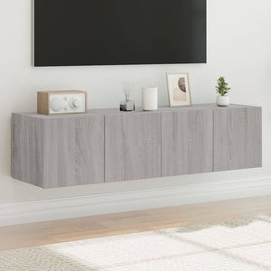 Mobili TV a Parete con Luci LED 2pz Grigio Sonoma 60x35x31 cmcod mxl 134186