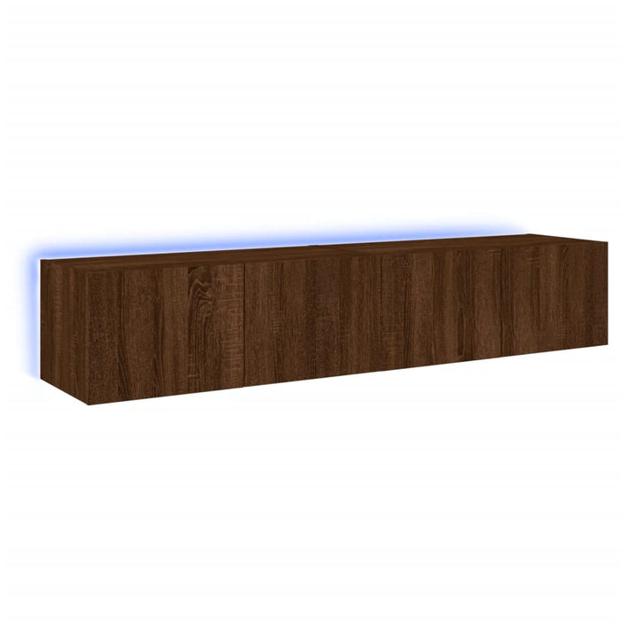 Mobili TV a Parete con Luci LED 2pz Rovere Marrone 80x35x31 cmcod mxl 86205