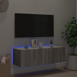 Mobile TV a Parete con Luci LED Grigio Sonoma 100x35x31 cm 837300