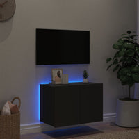 Mobile TV a Parete con Luci LED Nero 60x35x41 cm 837304