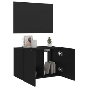 Mobile TV a Parete con Luci LED Nero 60x35x41 cm 837304