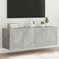 Mobili TV a Parete con Luci LED 2pz Grigio Cemento 60x35x41 cm 837309