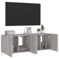 Mobili TV a Parete con Luci LED 2pz Grigio Sonoma 60x35x41 cm 837313