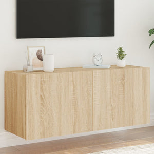 Mobile TV a Parete con Luci LED Rovere Sonoma 100x35x41 cmcod mxl 110179