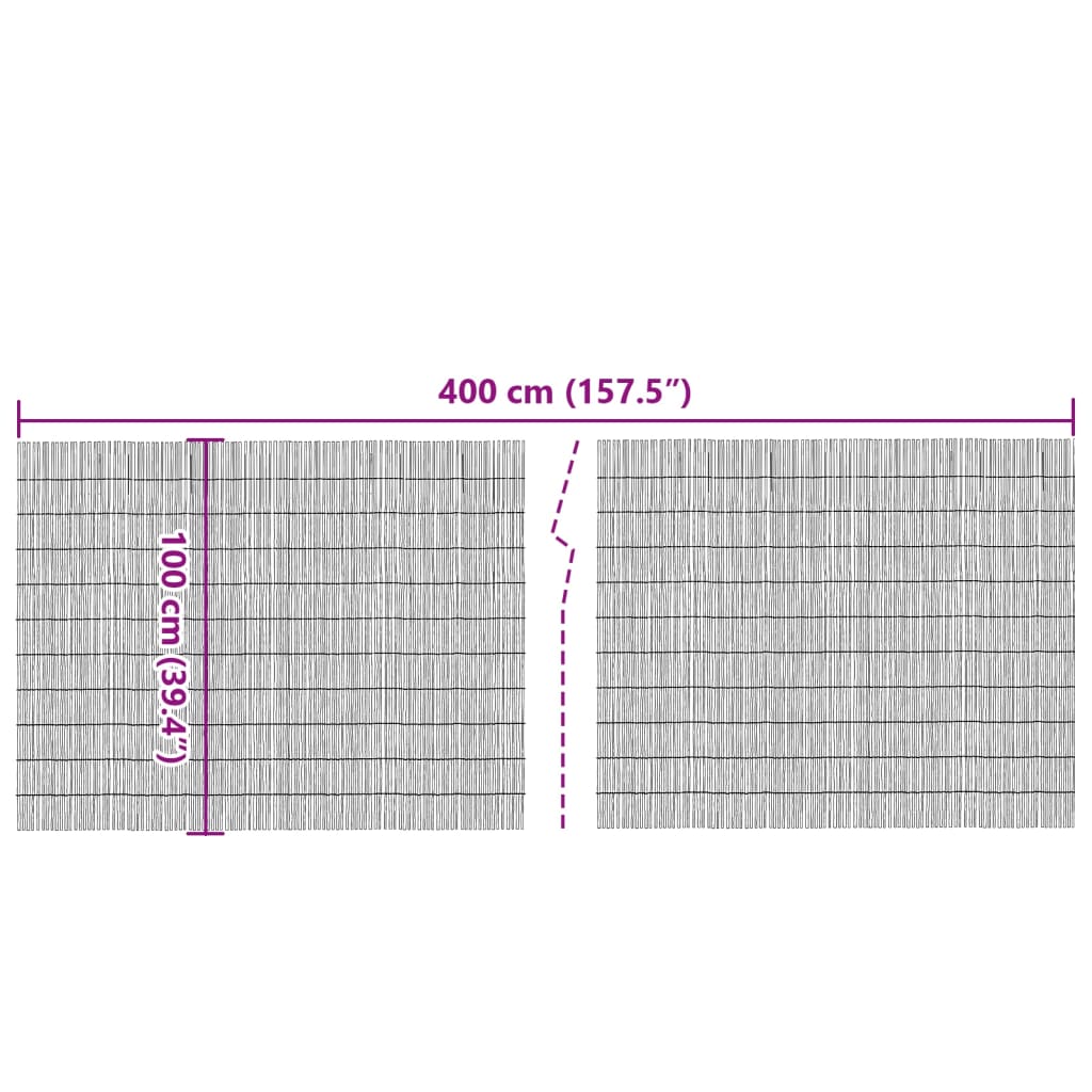 Recinzione da Giardino 400x100 cm Giunco 365748