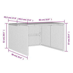 Garage per Robot Tosaerba Nero 86x90x52/57 cm in Polyrattan 365404