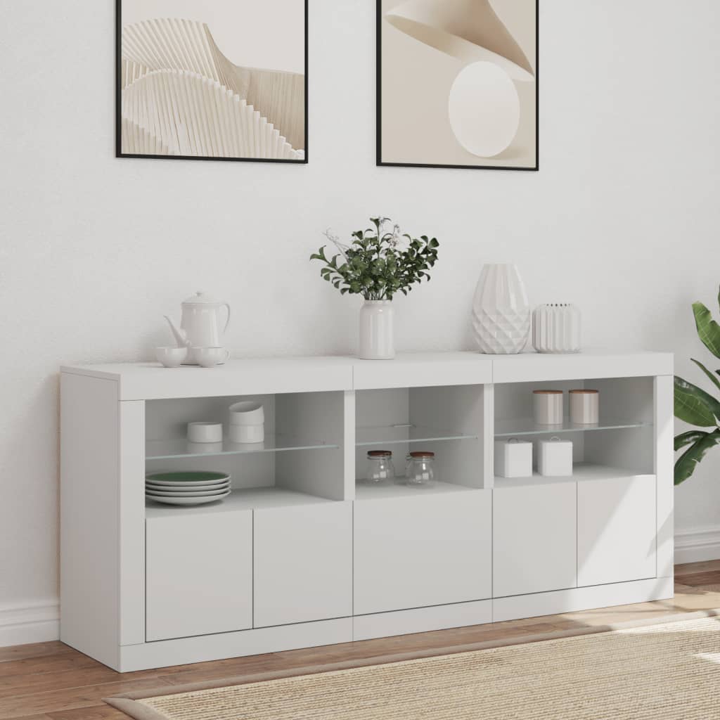 Credenza con Luci LED Bianca 162x37x67 cmcod mxl 133615