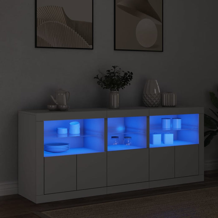 Credenza con Luci LED Bianca 162x37x67 cmcod mxl 133615